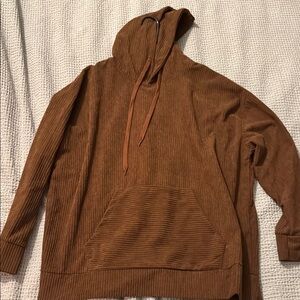 Cozy Brown Corduroy Hoodie